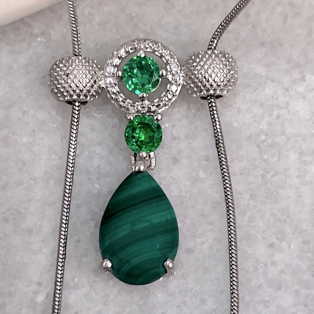 I Slide!!!!Multigemstone Silver Slide Adjustable … - image 5